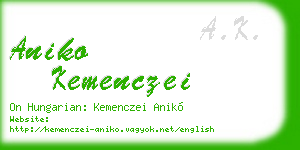 aniko kemenczei business card